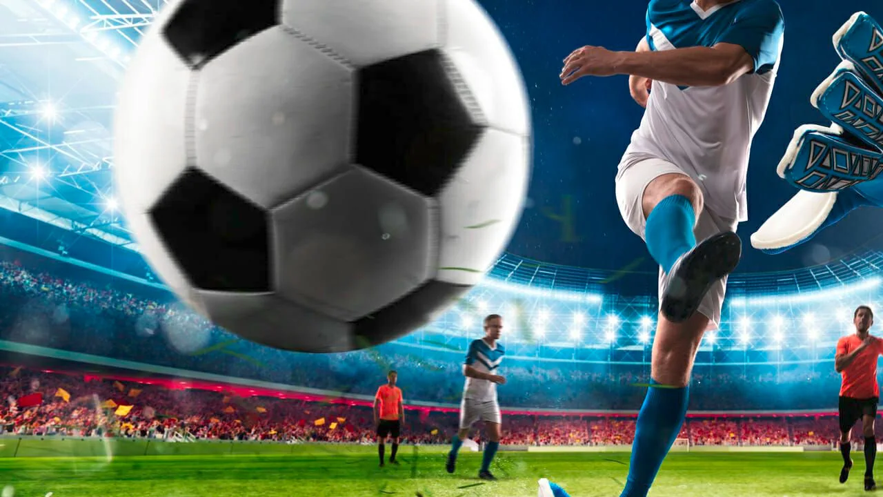 Layar olahraga dengan suasana pertandingan dan navigasi event